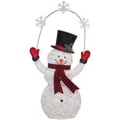 Northlight 57-in LED Lighted Christmas Snowman Holding Snowflakes