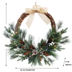 Holiday Living Christmas Wreath Pinecone LED 30-in -Cheap Northlight Store 43445239ca