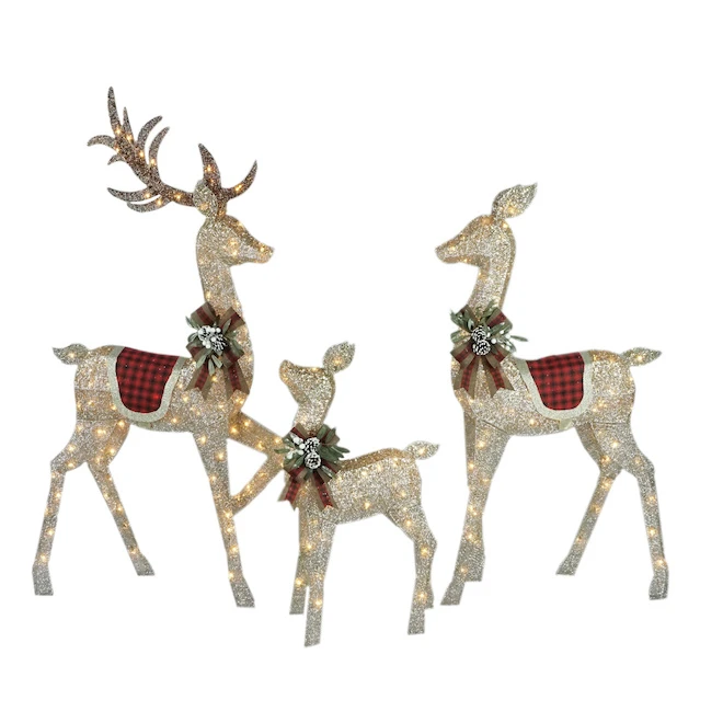 Holiday Living Christmas Deer Family 34-in, 52-in And 64-in 1 Holiday Living Christmas Deer Family 34-in, 52-in And 64-in