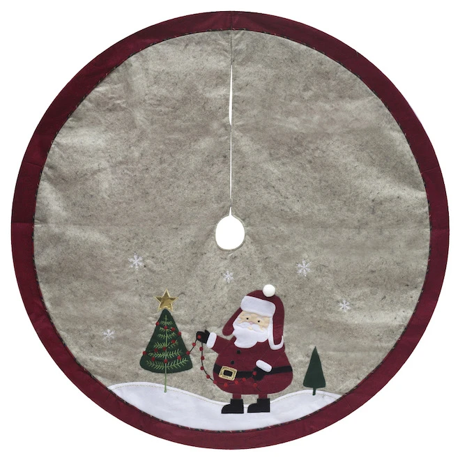 Holiday Living Christmas Tree Skirt With Santa 48-in 1 Holiday Living Christmas Tree Skirt With Santa 48-in