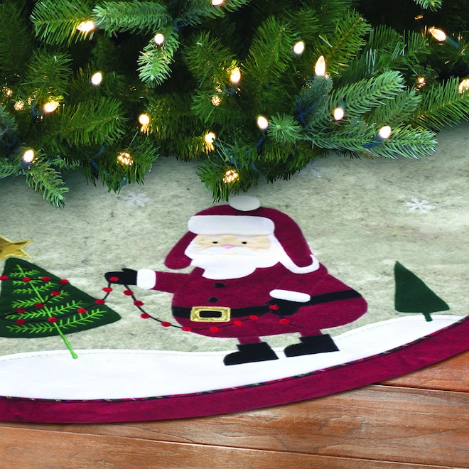 Holiday Living Christmas Tree Skirt With Santa 48-in 2 Holiday Living Christmas Tree Skirt With Santa 48-in - Image 2